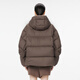Jnby/Jiangnan Stoff Herbst und Winter Down Jacke für Frauen dreidimensionales Design LOSSEN STEILS HALLAR LANGE SEEVES 5O0C13660 209/DARK BROWN M.