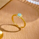 COASZE blue sugar cube gold ring inlaid with blue zircon and sapphire solid gold square diamond ring for girlfriend and wife blue sugar cube ring