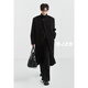Earl Dowle [Long Over Knee/Down Bottom] Full Wool Coat 100% Men's Commuter Jacket 2024 Autumn and Winter New Midnight Black (Regular Style) XL (180)