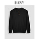 Hany (HANY) thickened cashmere cotton new Chinese style sweater men's black Henry collar business warm knitted bottoming sweater autumn Buckel Obsidian Black 4XL recommended 220Jin Jin is equal to 0.5 kg or more