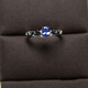 DL 1998 Tanzanite Natural Ring Blue Gemstone Women's S925 Silver Live Mouth Adjustable Big and Small Finger Style Three
