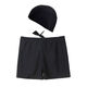Pisces Rabbit swimming trunks men's swimming cap and swimming goggles two-piece set equipment hot spring flat angle anti-embarrassment trendy brand enlarged quick-drying men's swimming trunks black swimming trunks + boxed nose clip earplugs M M recommends 70-80Jin Jin equals 0.5 kg