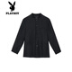 Playboy (PLAYBOY) new Chinese style men's suit men's spring and autumn stand-up collar shoulder pad coat Chinese tunic suit Tang suit casual suit black XL 120-140Jin Jin equals 0.5 kg
