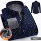 Yunting Winter plus Samt warmes Hemd Herrenhemd mit langem Ärmel verdickter Herrenkleidung Herbst und Winter mittleren Alters und älterer Vater tragen 9902 Rosenrot und weiße Plaid 3xl