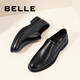 Belle Comfortable Genuine Leather Dress Shoes Men's New Black Round Toe Business Leather Shoes B3GK7CM1 Black 39 (245mm)