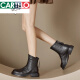 Katile Crocodile 2025 Frühlings- und Herbst Martin Boots Frauen hohl Sandalen Leder Heck Reißverschluss Kurzstiefel Loch Frauenstiefel Sommerdünn Frauenschuhe ungenau 35 35
