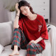 莫代尔睡衣女2025年新款夏季棉短袖长裤家居服薄款大码女士家居服套装 7374 XL 【建议120-140斤】