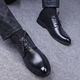 Funino Business Zapatos de cuero formal para hombres Estilo coreano Jóvenes versátiles informales de cordones británicos Británicos zapatos de boda tendencia clásica de suela negra actualizada 40