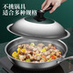 HUYO304 stainless steel pot lid, universal thickened wok lid, stand-up view glass lid, household steamer iron pot lid with handle, 32cm stand-up handle, suitable for pots with inner diameter 31.5-33cm