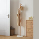 Genji Wood Language all solid wood clothes hanger modern minimalist bedroom coat rack Nordic style entrance living room storage rack beech wood color | quartz stone chassis | clothes hanger