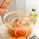 Glimmer Fruit Bucket Container Transparent Portable Glass Bucket Outdoor Summer Picnic Fruit Bucket Basin Happy Bucket Ice Bucket Ice Bucket Large 200*100 Basket (Amber)