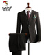Woodpecker (TUCANO) fashionable Korean suit men's three-piece wedding groomsmen suit professional formal work suit men's suit 9992 black (suit + trousers) 52/XL (125-135 Jin Jin equals 0.5 kg)