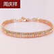 Zhou Qingxiang genuine 18k gold bracelet for women au750 rose gold hollow brushed bracelet girlfriend birthday gift 7.8g