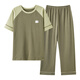Palando pajamas men's pure cotton summer 2024 new style for young students short-sleeved thin spring and autumn men's home clothing set 09M13601 trousers L