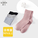 Lu Ren (LU REN) women's socks four seasons Khmer double needle mid-tube socks non-slip boneless long lint cotton simple breathable and versatile ins trend 6169 6169-combination 2-5 pairs, one size