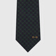 GUCCI Gucci GG silk jacquard tie gift dark blue and green one size
