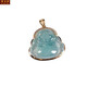 Shimao Jadeite A-grade Ice Blue Water Maitreya Buddha Ruyi Pendant 18K Gold Women's Ice Buddha Jade Jade Pendant
