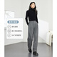 
Vanciman dark gray loose slim wide-leg pants 2024 autumn and winter new wool suit pants versatile long pants M9227 dark gray S