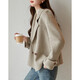 Demana double-sided wool reputation king new winter commuter sheep wool Korean style lapel simple style jacket women's short top