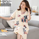 Modal High-End-Nachthemd für Frauen im Frühjahr und Herbst Sommer reines Baumwoll kurzärmelige schwangere Frauen losen dünnen langen Rock mittleren Alters im mittleren Alter großer Pyjamas T9901_nightgown M (80-100jin [Jin gleich 0,5 kg]))