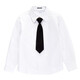 Luo Meng white shirt boys long-sleeved shirt primary school students campus clothing children's clothing shirt spring autumn winter campus performance spring and autumn shirt + black tie 140