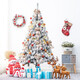 Tingmo snow Christmas tree decoration simulation tree home decoration tree hotel mall Christmas decoration Christmas scene decoration snowflake blue-1.2m Christmas tree set meal