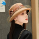 Lan Shimeng Wearing Autumn and Winter Hat Women's Wool Top Hat Warm Basin Hat Hepburn Style Fisherman Hat Elegant Fashion Flower Decoration High-end Light Luxury*White (High Quality-100% Wool) Adult Per Size (Adjustable 56-58cm)