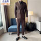 Jason's Double Breasted Suit Men's Suit High-end Banquet Business Professional Formal Wear British Style Handsome Slim Suit Jacket Brown (Single Suit) M (100-120Jin Jin is equal to 0.5kg)