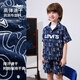 Levi s Levi's children's clothing boys' quick-drying short-sleeved shirt summer new full-print logo children's short T-shirt dark indigo 100/52 recommended height 92-98cm