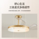 NVC fan light invisible ceiling fan light restaurant bedroom high display glass printing light luxury gold remote control dimming 42 inches 36 watts