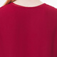 VOA Seiden Georgette V-Neck Puffhülse schwarzes Ohr gefaltes Doppelschicht Asymmetrischer Saum lose T-Shirt BE673 Huanxi SHA-Burgund (H38) 2xl