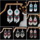 Lemiao (Lemiao) Europäische und amerikanische böhmische ethnische Ohrringe und Ohrringe für Frauen Miao Silver Tropical Quaste Ohrringe Ethnic Travel Jewelry H1278 Farbe