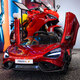 Join hands with McLaren Children's electric car four-wheeled baby car to sit for men, women and children remote control toy sports car children's car painted wine red full function + large lithium battery battery battery battery for 5 hours