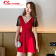 
Mi Lan nightclub sexy women's clothing slim nightclub sexy dress bath massage skirt dress technician work clothes 746 black XL