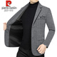 Pierre Cardin 2025 Autumn and Winter High-end Woolen Suit Men's Jacket New Young and Middle-aged Business Casual Slim Suit Brown XL 180