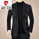 Pierre cardin autumn and winter new men's casual middle-aged men's suit wool wool jacket slim suit 245 black 170/M (90-110Jin [Jin equals 0.5 kg])