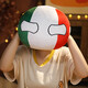 Xuanxuan Baby Cute Poland Ball Animation Peripheral Cos Doll Doll Plush Toy Cartoon Country Ball Pillow Doll China Ball-Squinting 10cm (Pendant)