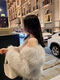 ANYIN加密双面编织貉子毛皮草外套女2023秋冬新款网红毛毛大衣短款洋气 杏色 均码