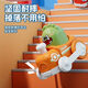 贝比心儿童按压惯性卡通火车小分队回力玩具按压伸缩锻炼抓握益智玩具车 小熊火车