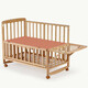 Baby Rabbit Log Crib Baby Bed Solid Wood Unpainted Children's Bed Baby Spliced Bed Multifunctional Newborn Movable 105 Solid Wood Bed (Variable Shaker) + Mosquito Net + Mattress