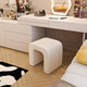 Seaworthy dressing stool, dressing table chair, bedroom light luxury and high-end dressing chair, cream style dressing chair, modern simple stool, off-white PU leather