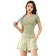 Traje de yoga de Aimengniao (Aimengniao) Traje para mujeres para carreras de verano y ejercicio de ropa de secado rápido Padres de yoga Camiseta de manga de la manga de la manga corta 2024 Set de estilo nuevo Black + Black L