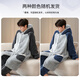 Antarctic Cartoon Hooded Pajamas Men's Pajamas Men's Winter Flannel Plus Velvet Thickened Home Clothes XL