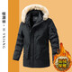 Chaqueta de algodón de algodón para hombres hengyuanxiang chaqueta de algodón de algodón de longitud mediana más terciopelo espesado al aire libre chaqueta de algodón con capucha con capucha 8060 claro caki l