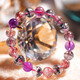 EVAIY high-end collection-grade authentic seven-crystal bracelet for women, blackcurrant, purple-red, pink, strawberry, birthday and Valentine's Day gift, collection-grade super seven-crystal bracelet-7mm