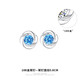 Jingzi PT950 platinum earrings, lucky four-leaf clover fashion earrings, heart of the ocean jewelry, Valentine's Day gift for girlfriend, AU750 premium model-topaz