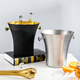 VINOS stainless steel ice bucket ice cube bucket creative large ice bucket commercial bar KTV champagne beer red wine bucket home large ice bucket 5L-gold + ice clip