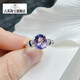 Guran 2.0 carat amethyst ring women's natural colored gemstone jewelry gemstone 925 silver inlaid No. 13
