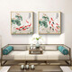 Xiaolulin Chinese style Jiuyu drawing decoration painting restaurant painting study office tea room hanging painting entrance entrance cabinet living room mural 15911 surplus year after year fabric painting 40*40 black frame (gold frame requires note