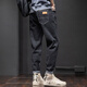 Jeans Men's Spring y Summer Nuevos pantalones elásticos de piernas rectas sueltas de moda harren pantalones casuales 6621 negro + 6621 azul 32